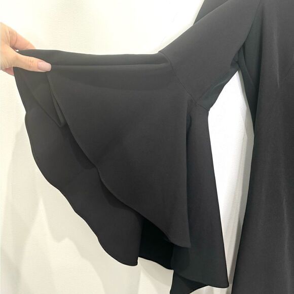 NWT Milly Nicole Flutter Bell Sleeve Black Dress - Picture 8 of 10